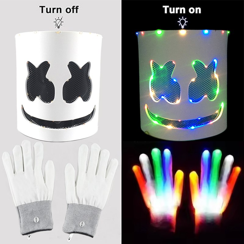 Led Gloves Music - LED 라이트업 마스크와 장갑 DJ 마시멜로