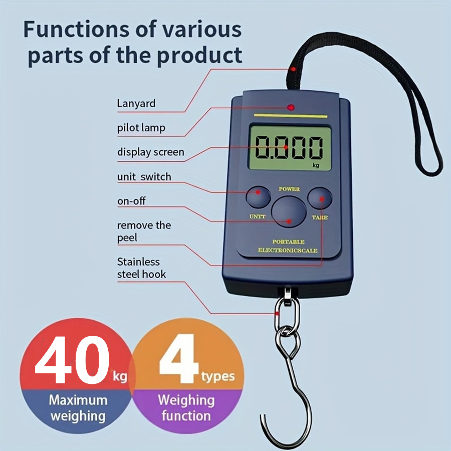 40kg 다기능 미니 전자 디지털 휴대용 교수형 저울은 - Gadgets For Electronics 리뷰 및 가격