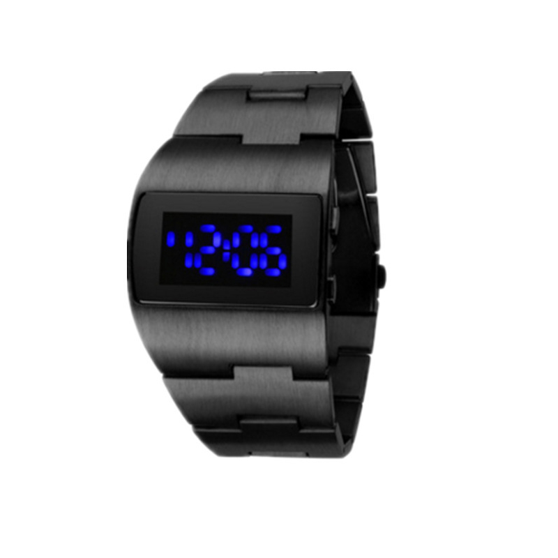 디지털 남성용 시계 블랙 스테인레스 스틸 팔찌 남성용  - Electronics Gadgets For Men 리뷰 및 가격