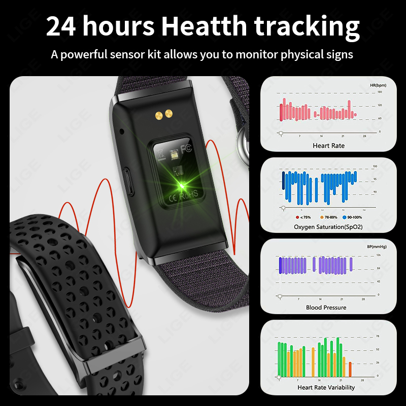 LIGE 100+ 스포츠 피트니스 트래커 스마트 팔찌  - Electronics Gadgets For Men 리뷰 및 가격