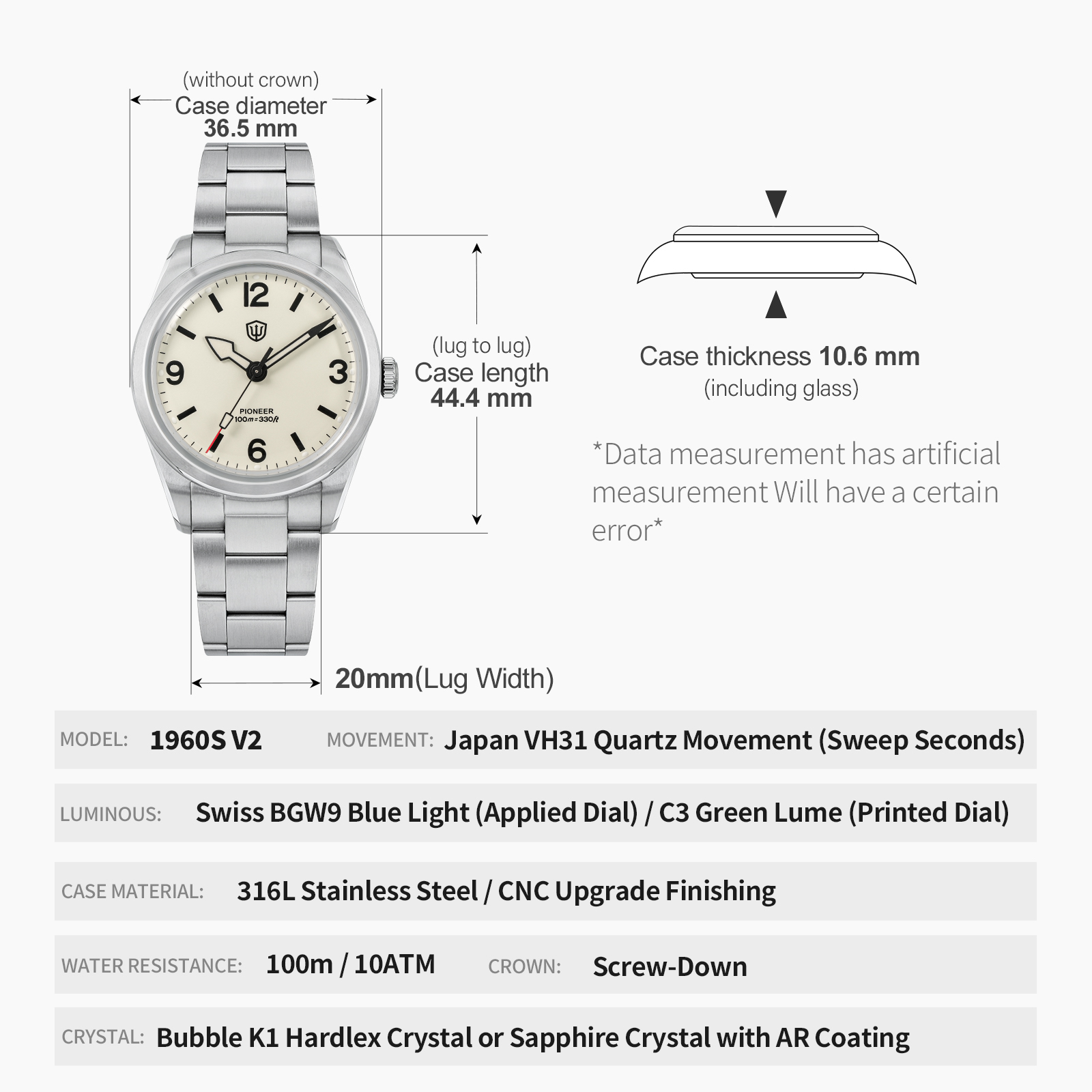 Watchdives WD1960S V2 빈티지 크림 3 - Electronics Gadgets For Men 리뷰 및 가격